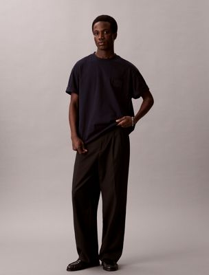 t-shirt relaxed avec insigne emblématique black pour hommes calvin klein