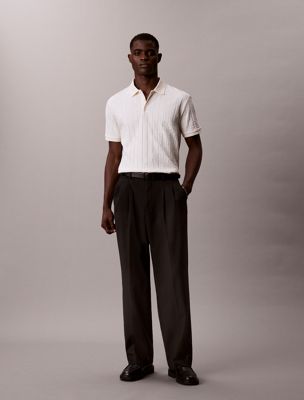 beige all-over emblem logo polo shirt for men calvin klein
