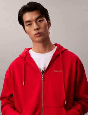 red terry zip up hoodie - lunar new year for men calvin klein