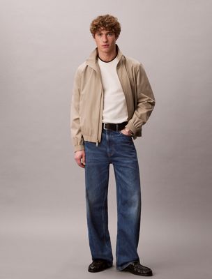 grey cotton piqué tipped collar t-shirt for men calvin klein