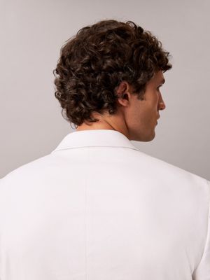 white sand slim linen blend blazer for men calvin klein