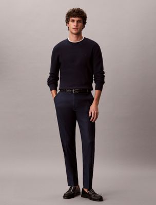  pantalon met slim fit van linnenmix voor heren - calvin klein