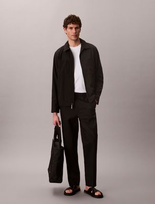 black seersucker blouson jacket for men calvin klein