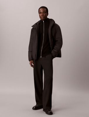 black ultralekka ocieplana kurtka z ripstopu dla mężczyźni - calvin klein