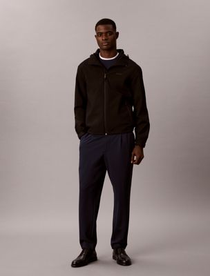 blue comfort knit tapered trousers for men calvin klein