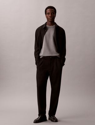black bequeme, eng zulaufende strickhose für herren - calvin klein