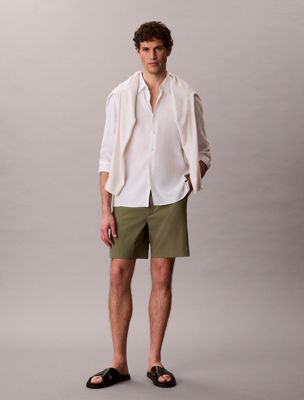 green seersucker shorts for men calvin klein