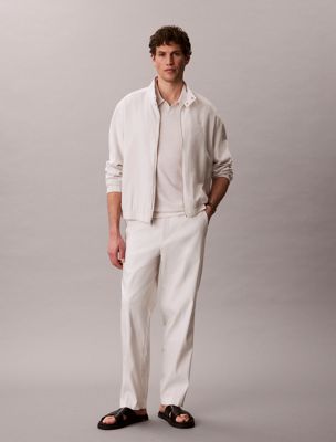  tapered broek van linnenmix voor heren - calvin klein
