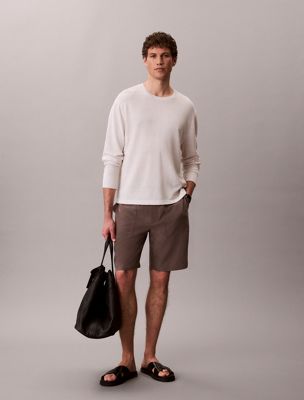 short en modal doux avec cordon de serrage brown pour hommes calvin klein
