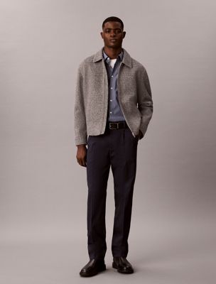 blue sateen chino pants for men calvin klein