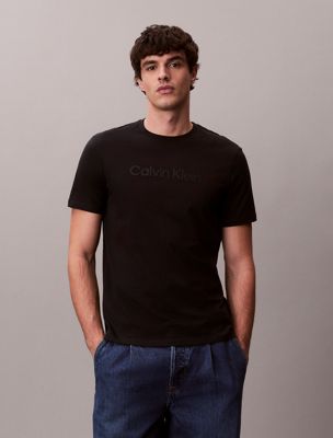 black graphic logo t-shirt for men calvin klein