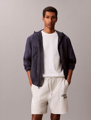 short de jogging avec logo brodé grey pour hommes calvin klein jeans