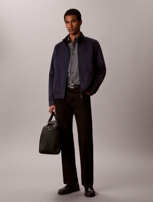 grey gingham slim button-down shirt for men calvin klein