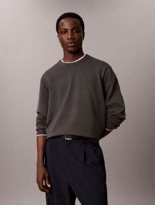 blue soft knit tipping jumper for men calvin klein