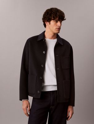 veste réversible en laine mélangée black pour hommes calvin klein
