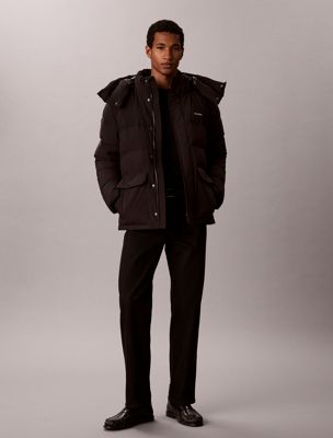 doudoune relaxed d'aspect mat black pour hommes calvin klein