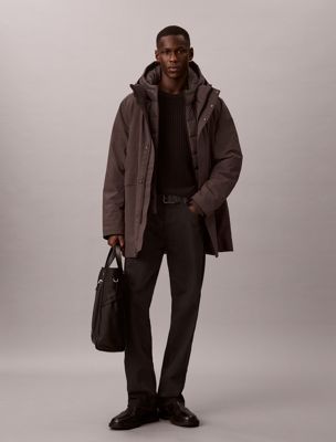 doudoune chinée black pour hommes calvin klein
