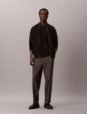 grey tapered-hose aus wollgemisch für herren - calvin klein