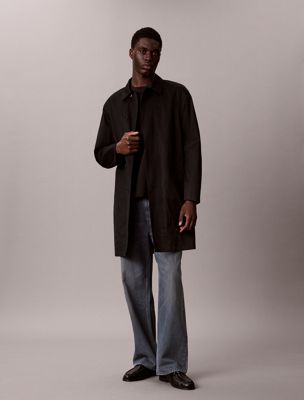 black oversized embossed logo t-shirt for men calvin klein jeans