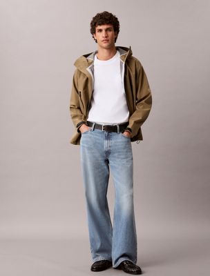 t-shirt surdimensionné avec logo gaufré white pour hommes calvin klein jeans