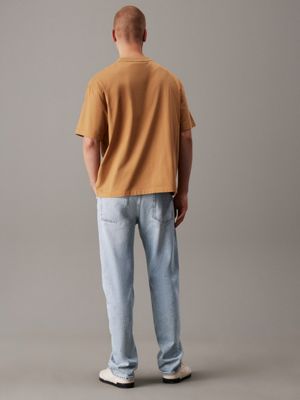 tobacco brown relaxed jersey pocket tee for men calvin klein jeans