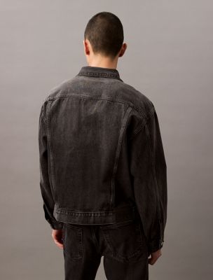 black fog 90's denim jacket for men calvin klein jeans