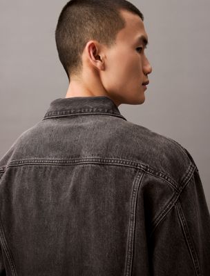 black fog 90's denim jacket for men calvin klein jeans