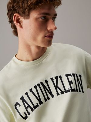 aloe wash varsity logo crewneck tee for men calvin klein jeans