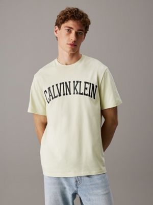 green varsity logo crewneck tee for men calvin klein jeans