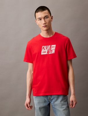 red alert classic sport logo t-shirt for men calvin klein jeans