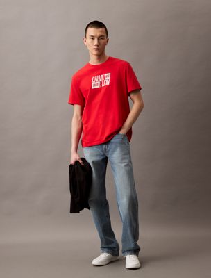 red alert classic sport logo t-shirt for men calvin klein jeans