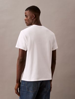 brilliant white classic sport logo t-shirt for men calvin klein jeans