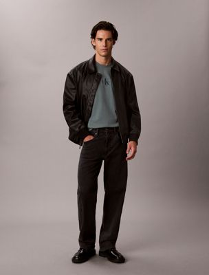 grey monogram logo t-shirt for men calvin klein jeans