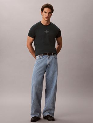 blue monogram logo t-shirt for men calvin klein jeans