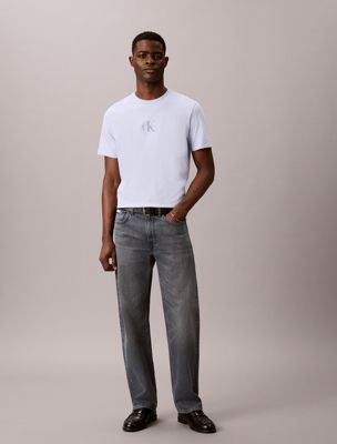 purple monogram logo t-shirt for men calvin klein jeans