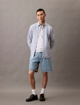 blue 90's regular denim shorts for men calvin klein jeans