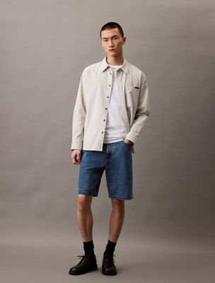 blue 90's regular denim shorts for men calvin klein jeans