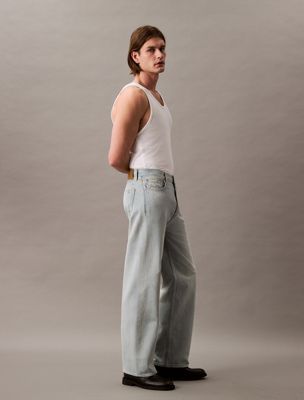 light crescent baggy jeans for men calvin klein jeans