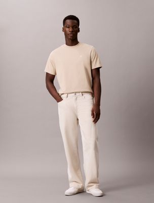 brown relaxed monogram t-shirt for men calvin klein jeans