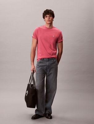 pink monogram t-shirt for men calvin klein jeans