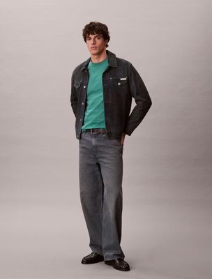 green monogram t-shirt for men calvin klein jeans