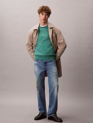 sweat relaxed en tissu éponge de coton green pour hommes calvin klein jeans
