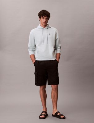 grey cotton terry monogram hoodie for men 