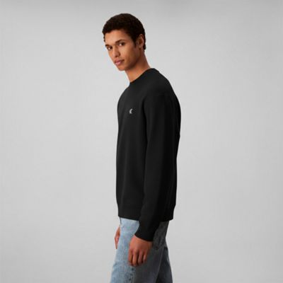 black relaxed cotton monogram jumper for men calvin klein jeans
