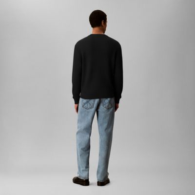 black relaxed cotton monogram jumper for men calvin klein jeans