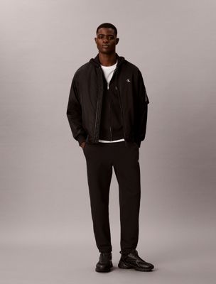 black cotton terry joggers for men calvin klein jeans