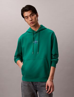 green oversized monogram sweatshirt for men calvin klein jeans
