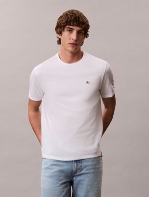 multi 2 pack cotton badge t-shirts for men calvin klein jeans