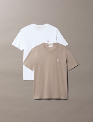 multi 2 pack cotton badge t-shirts for men calvin klein jeans