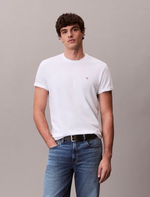 multi 2 pack cotton badge t-shirts for men calvin klein jeans